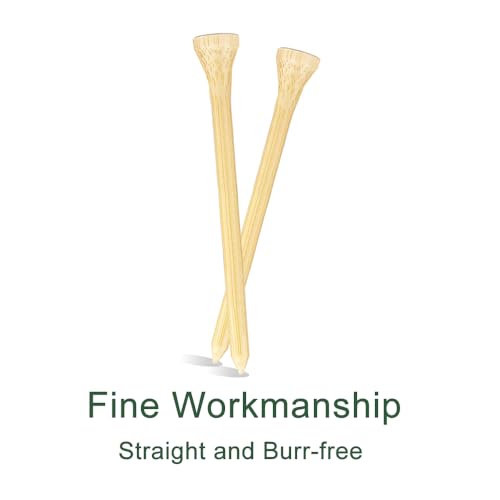 110 Pcs Bamboo Golf Tees 3 1/4 Inch, Friendly Biodegradable, Long and Tall Golf tees, More Durable and Stable, Ideal for Beginner