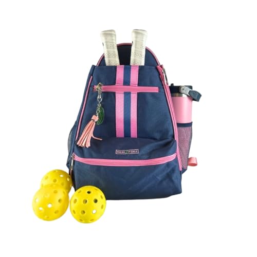 Teddi Pickleball Backpack Grn/wh- Large Capacity Pickleball Bags for Women - Durable 1000D Nylon, Multipurpose Paddle Case with Multiple Pockets, Stylish Paddle Bag - color: navy