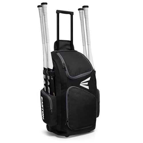 Easton | TRAVELER STAND-UP Wheeled Equipment Bag | Baseball & Softball | Multiple Colors - color: Black