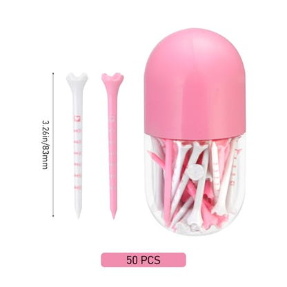 50 Pcs Pink Golf Tees 2-3/4" - Funny Golf Accessories for Women, Durable and Stylish Golf Tees for Fun and Functional Play
