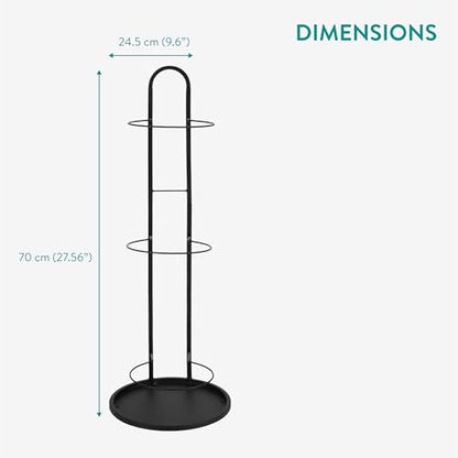 Navaris Football Stand - Sport Ball Storage Rack - Sports Equipment Display Stands - Ideal for Garages, Gyms, Entrances - Ball Holder for Football, Basketball & More - 70 x 24.5 cm