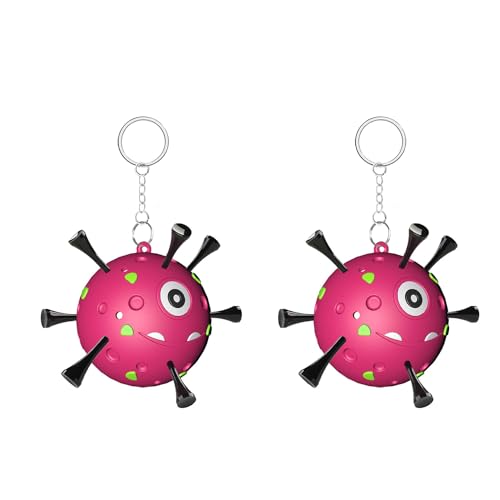 Golf Tee Holder, Portable Golf Ball Tees Holder with Novelty Keychain Accessory for Golf Club Bag, Golf Gift Accessories for Golfer Men Women, Fits 3 1/4, 2 3/4, 1 1/2 Tees - style: 2Pcs Golf Tee Holder