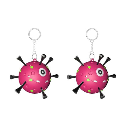 Golf Tee Holder, Portable Golf Ball Tees Holder with Novelty Keychain Accessory for Golf Club Bag, Golf Gift Accessories for Golfer Men Women, Fits 3 1/4, 2 3/4, 1 1/2 Tees - style: 2Pcs Golf Tee Holder