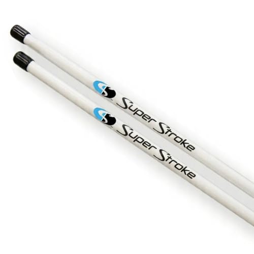SuperStroke Golf Alignment Sticks 45" Fiberglass Rods, Full Swing Training Aid Kit, Help's with Posture Correction and Shot Accuracy (Set of 2) - color: White