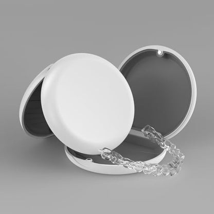 2 Pack Retainer Case, Compatible with Invisalign, Slim Aligner Case with Removal Tool, Aligner Seaters & Brush, Pocket Size Secure Magnetic Closure for Travel - White - color: 2 Pack - White
