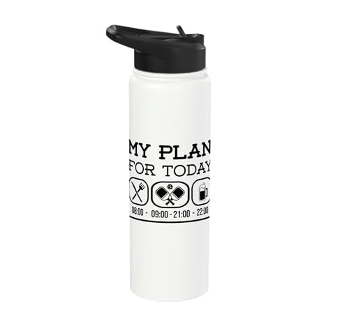 Pickleball Padel Racket Balls Dinking Plan Pickleball Stainless Steel Insulated Water Bottle