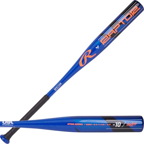 Rawlings | Raptor Youth Baseball Bat | USA | -10 Drop | 2 1/4" Barrel | 1 Pc. Aluminum - size: 29 Inch