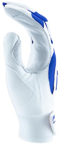 Marucci MARUCCI Signature Youth Batting Glove V4 - color: WHITE/ROYAL BLUE, size: Youth Large