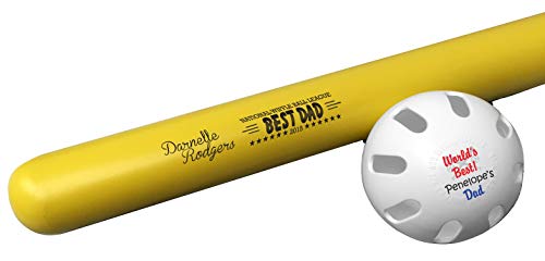 Personalized Plastic Bat & Ball Combo Gift (Best Dad Design)