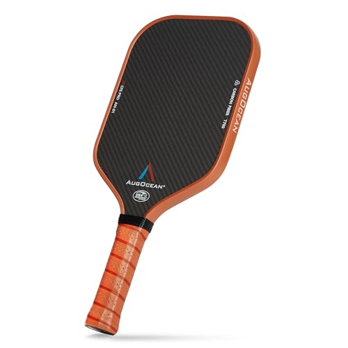 Pickleball Paddle,Pickleball Paddles-3K Raw Carbon Fiber Pickle Ball Paddle Surface with Great Grit & Spin,T700 Pickleball Racket with Excellent Power,Control and Balance,USAPA Approved - color: Brown