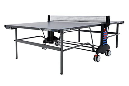 KETTLER Sport Outdoor 6 Table Tennis Table with 4-Player Bundle
