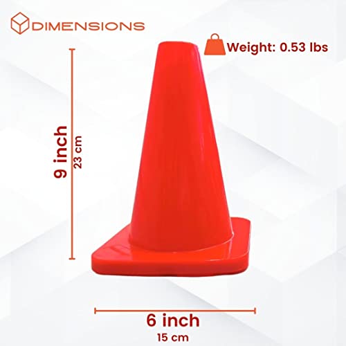 Versatyle Heavy Duty Agility Training Cones (2 in, 6 in, 9 in, 12 in, 28 in) for Sports, Kids Coaching, Multipurpose Field Marker Cones, Soccer, Basketball Drills, Bike, Motorcycle, Traffic Training