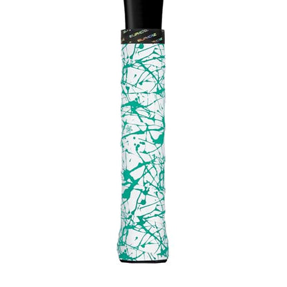 Supacaz Super Sticky Kush Mint Splat Tennis Overgrip - Racket Dry Overwrap - Racquet Grip Tape - Over Grip Wrap - 3pk