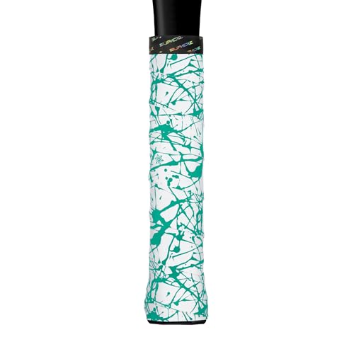 Supacaz Super Sticky Kush Mint Splat Tennis Overgrip - Racket Dry Overwrap - Racquet Grip Tape - Over Grip Wrap - 3pk