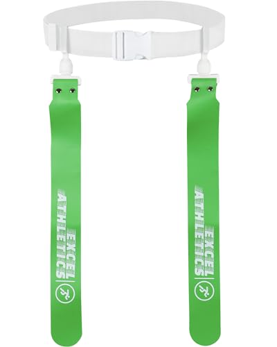 Flag Football Set, Adjustable Flag Football Belts for Youth, Kids & Adults with 1 Belt & 2 Flags (Orange) - color: Green
