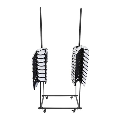 Football Shoulder Pad Rack with Wheels, Heavy Duty 100lbs Capacity Storage Stand for Slow-Pitch Softball Fast-Pitch Baseball Gear, Open Frame Design, Easy Assembly, for Home Locker Room, Black