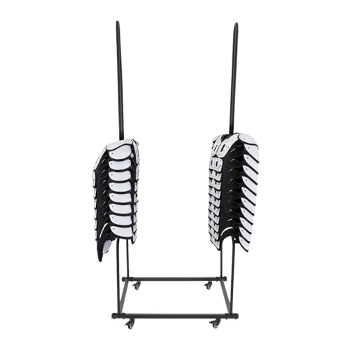 Football Shoulder Pad Rack with Wheels, Heavy Duty 100lbs Capacity Storage Stand for Slow-Pitch Softball Fast-Pitch Baseball Gear, Open Frame Design, Easy Assembly, for Home Locker Room, Black
