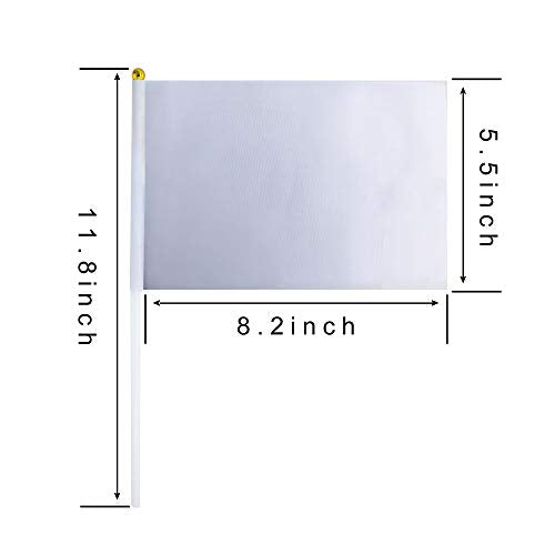 WXTWK 50 Pack Solid White Blank Flag Small Mini Plain White DIY Color Flags On Stick,marking decoration supplies,Grand Opening,Kids Birthday,Party Events Celebration
