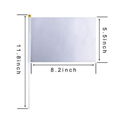WXTWK 50 Pack Solid White Blank Flag Small Mini Plain White DIY Color Flags On Stick,marking decoration supplies,Grand Opening,Kids Birthday,Party Events Celebration
