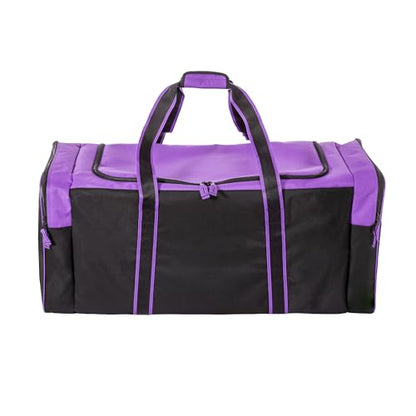 Jetstream Heavy Duty Multi Pocket Durable Sports Gym Equipment Travel Duffel Bag - color: XL 36" Purple, size: 36IN