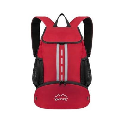 ONTYZZ Sports Backpack with Drawstring Closure Basketball Backpack with Shoe Compartment Swim Beach Bag - color: Basics-Red