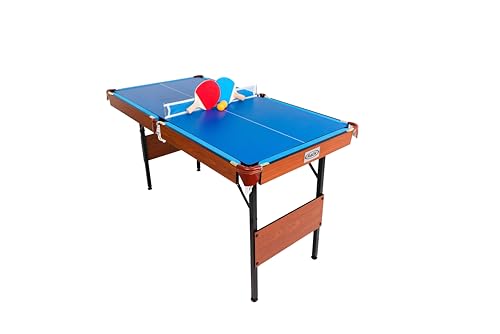 RACK Crux 55-inch Folding Billiard/Pool Table – Portable, Space-Saving Foldable Design - style: Blue 3-in-1 Multi Game