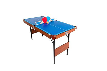 RACK Crux 55-inch Folding Billiard/Pool Table – Portable, Space-Saving Foldable Design - style: Blue 3-in-1 Multi Game