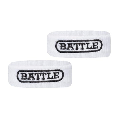 Battle Football Armbands - High-Performance Bands for Football Athletes - Includes 2 Bicep Bands - Ultra-Soft Material to Wick Away Sweat and Keep Hands Dry and Comfortable - Machine Washable - color: White