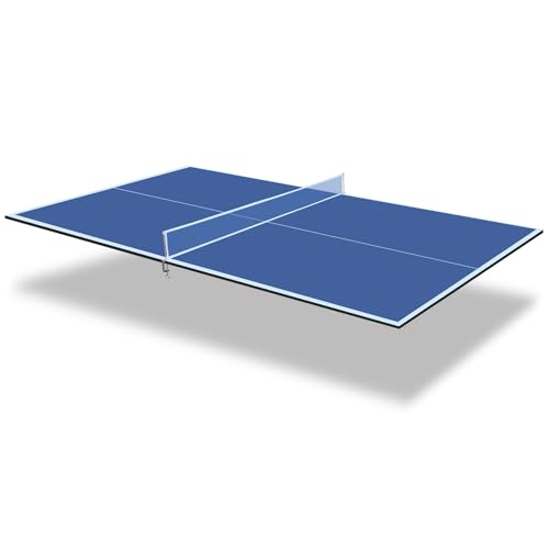 KEIKI 6FT/7FT/8FT/8.5FT/9FT Portable Ping Pong Table Top, 0.47" Portable Table Tennis Conversion Top for Indoor Games, Quick Setup, Single Side Upright, Table Tennis Set for Adults - color: Blue, size: 8.5×4.7FT