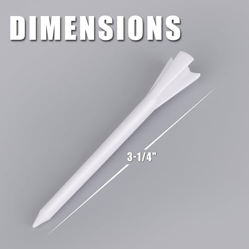 Professional 3-1/4” Golf Tees Reduces Friction & Side Spin - Choose 72 Pack,150 Pack or 200 Pack - color: 200 Pure Pack without Marking System