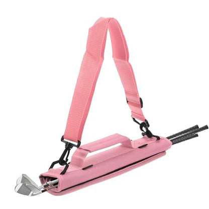 PATIKIL Lightweight Carry Bag, Mini Golf Club Bag with Adjustable Strap for Men Women Golfer Pouch Driving Range Carrier Course Training Practice Case - color: Pink