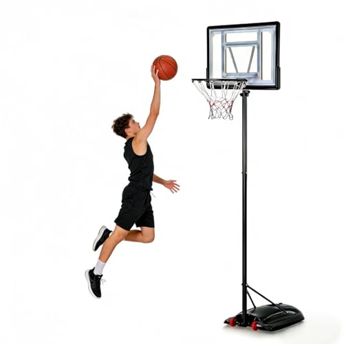 ZENY Portable Basketball Hoop, Basketball Goal Outdoor Adjustable Height 9.2ft, Driveway Backyard Basket Ball Hoop, 32'' PC Backboard