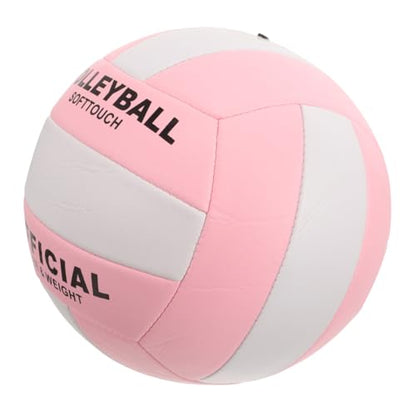 SUPVOX Official Soft Volleyball PU Practice Ball for Indoor Sports Training Thick Material with Eye Catching Colors Standard Middle School Competition Inflatable Volleyball