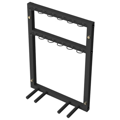 Ping Pong Paddles Holder Wall Mount, Metal Table Tennis Storage Rack for Game Room/ Man Cave/ Apartment - Holds 6 Paddles & 12 Balls, Space Saving Display Stand Holder Shelf Sport Equipment Organizer