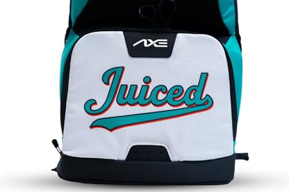 Axe Batpack | Baseball and Softball Backpack | Designed to Carry Bats, Cleats, & All Your Gear - color: Hit Juice