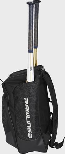 Rawlings | FRANCHISE Backpack Equipment Bag | Baseball/Softball | Rec/Travel | Multiple Styles - color: Black/Black