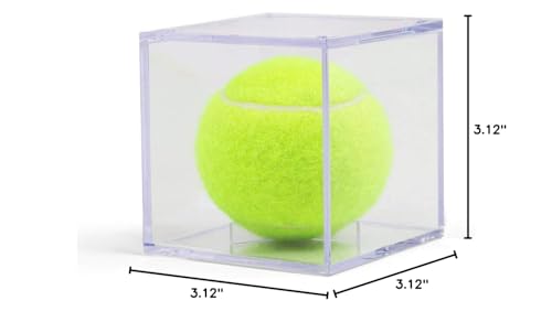 ChalkTalkSPORTS Square Acrylic Display Case | Tennis Ball Holder | Single