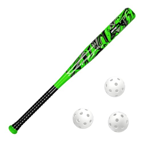Ortiz34 Bat & Ball Set - Graffiti Plastic Bat & Ball Homerun Set- David Ortiz Backyard Baseball Set for Youth, Kids, Teenagers, Adults (Bat & Ball Set, Blue) - color: Green, style: Bat & Ball Set