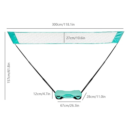 Portable Badminton Net - Foldable Gear Sports - Backyards Badminton Sets | for Backyard Driveway Beach Outdoor Indoor Volleyball Tennis Courts Games Parties Family Vacations