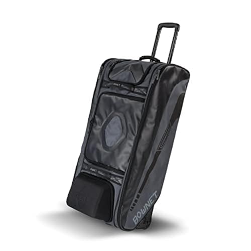 Bownet Commander Catcher’s Gear Bag with Wheels – Heavy Duty Rolling Baseball & Softball Equipment Bag, 14 Pockets, Helmet Case, Big Trax Wheels, Travel Approved - color: Black