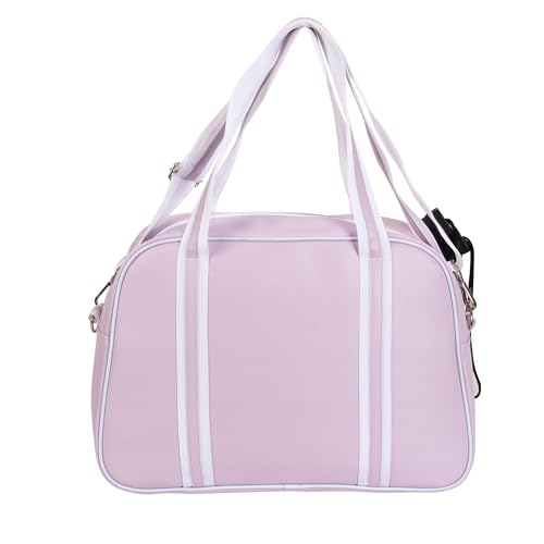 PU Leather Women Sports Shoulder Gym Bag Pickleball Duffle Bag Pickleball Tote Bag with Front Pocket for 2 Paddles, Inner Storage Pockets, Mesh Water Bottle Holder and Adjustable Shoulder Strap
