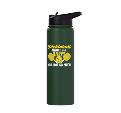Funny Pickleball Paddle Easily Distracted By Pickleball Stainless Steel Insulated Water Bottle - color: Dark Green