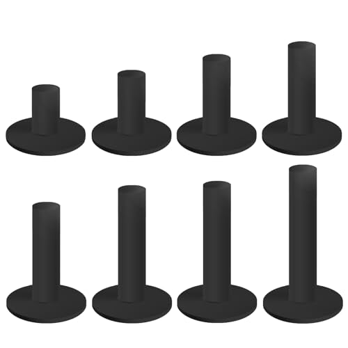 Rubber Golf Tees for Mats & Indoor Golf Simulators - 8 Pack Mixed Size for Driving Range & Indoor and Outdoor Golf Hitting Mats (US Sizes, 8 Sizes) - color: Black