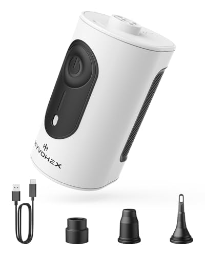 Portable Air Pump for Inflatables, 4000mAh Ultra Fast Air Mattress Pump with Advanced Heat Dissipation, 3 Nozzles Electric Air Pump Inflate Deflate for Sleeping Pads, Pool Floats - color: White, size: 4000mAh