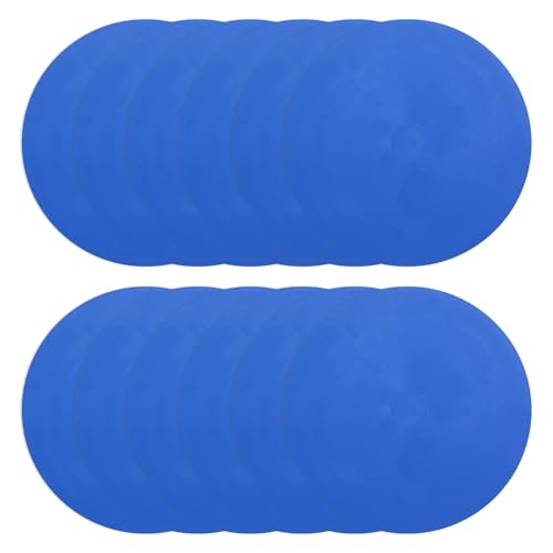 PATIKIL Spot Markers, Non-Slip Floor Dots Agility Markers Flat Field Cones Poly Dot with Hole for Gym PE - color: Blue