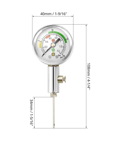 QWORK Ball Pressure Gauge, Professional Accurate Air Pressure Measurement for Various Sports Balls