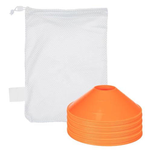Champion Sports Set of 25 Orange Cones with Mesh Bag