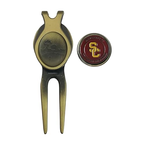 Divot Repair Tool Removable Magnetic Ball Marker-Best Divot Fixer - style: SOUTHERN CALIFORNIA TROJANS