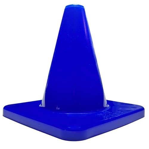 LVL10 Pro Training Cones - 6" Soccer Training Cones for Sports - for Basketball, Football, Basketball and Agility Drills - Soccer Field Markers That Won't Crack, Slide or Fly - color: Blue, style: 12 Pack