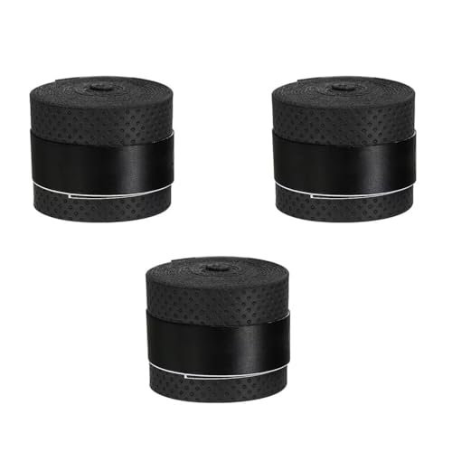 Premium Tennis Racquet Grip Tape，Secure Your Handle for Optimal Play，43.3 Inch Length and 1 Inch Width，3 Pcs,Black